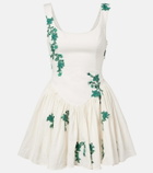 Agua by Agua Bendita Pluma embroidered cotton minidress