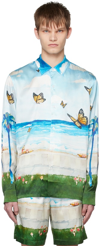 Photo: Nahmias Blue Butterfly Beach Shirt