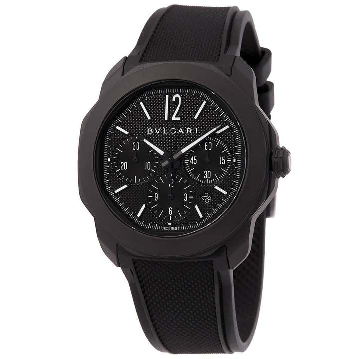 Photo: Bvlgari Octo Roma Chronograph Automatic Black Dial Mens Watch 103932