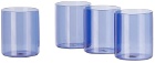 Ichendorf Milano Blue Cilindro Water Glass Set, 4 pcs