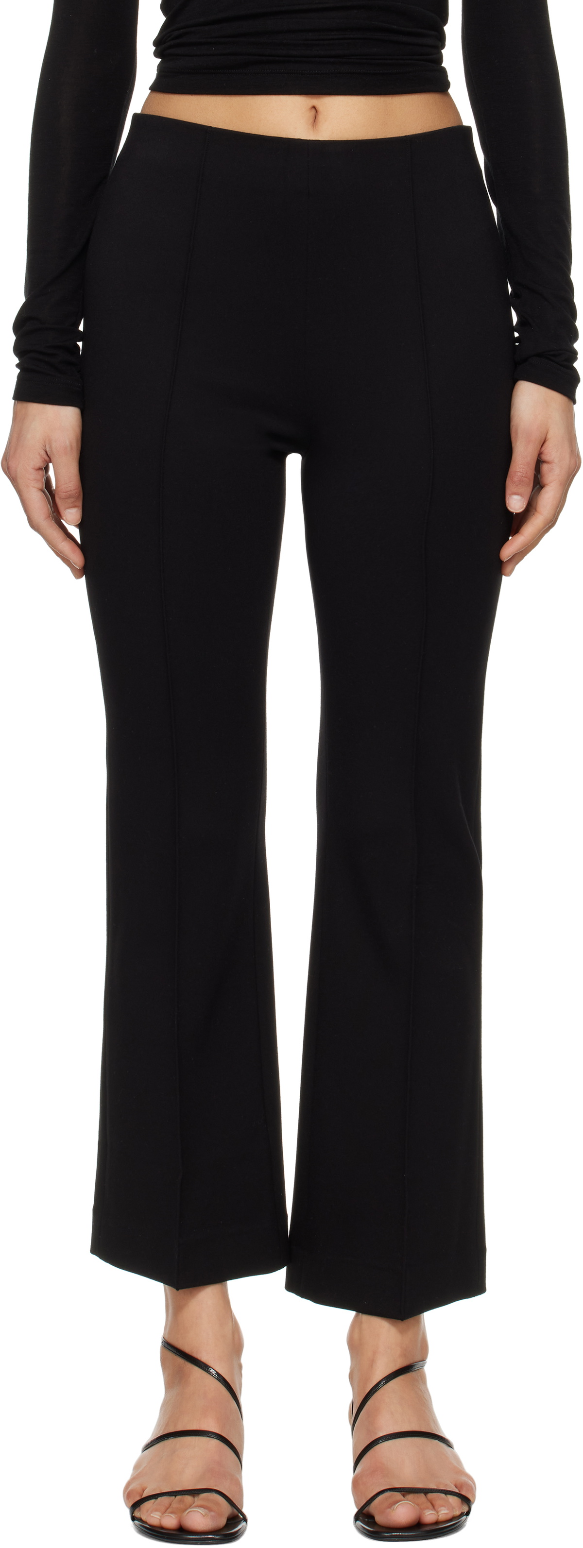 rag & bone Black Irina Ponte Slim Fit Kick Flare Trousers Rag and Bone