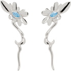 Collina Strada Silver & Blue Daisy Earrings