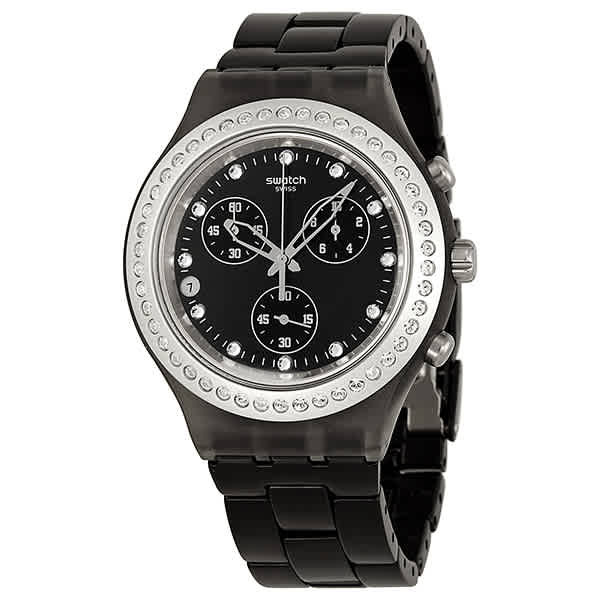 Photo: Swatch Irony Diaphane Full Blooded Stoneheart Silver Black Dial Chronograph Unisex Watch SVCM4009AG