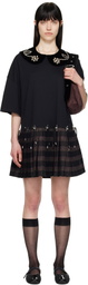 Chopova Lowena Black Saltos Kilt Minidress