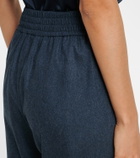 Eleventy Wool and cashmere wide-leg pants
