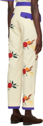 Bode Off-White Fruit Bunch Trousers