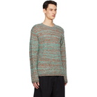 Andersson Bell Green and Brown Multi Melange Crewneck Sweater