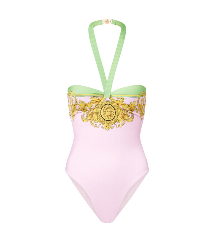Photo: Versace Printed halterneck swimsuit