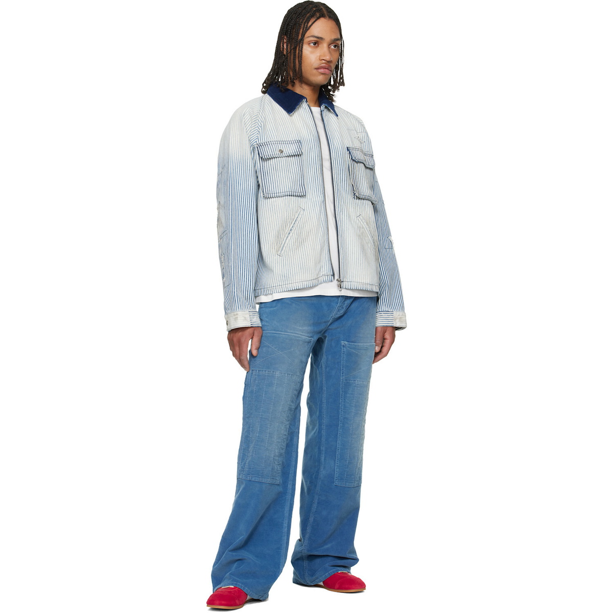COÛT DE LA LIBERTÉ Blue Eli Corduroy Painter Trousers