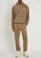 Represent Owners' Club Logo Hooded Cotton Sweatshirt Taupe