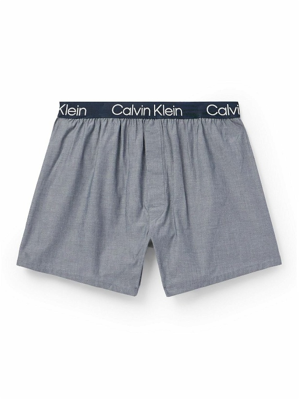 Photo: Calvin Klein Underwear - Slim-Fit Stretch-Cotton Chambray Boxer Briefs - Blue