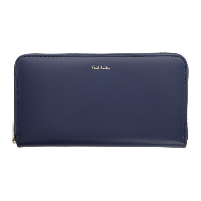 Photo: Paul Smith Blue Large Interior Stripes Zip Wallet