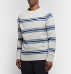 J.Crew - Striped Cotton-Blend Sweater - Light gray