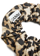 Ganni Leopard-print Cotton Scrunchie - One Size