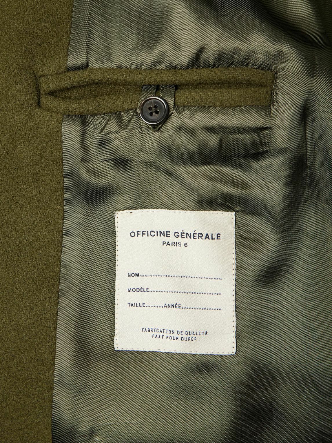 Officine Générale - Amir Double-Breasted Brushed Wool-Blend Coat - Green