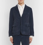 Thom Browne - Navy Slim-Fit Unstructured Garment-Dyed Cotton-Corduroy Suit Jacket - Navy