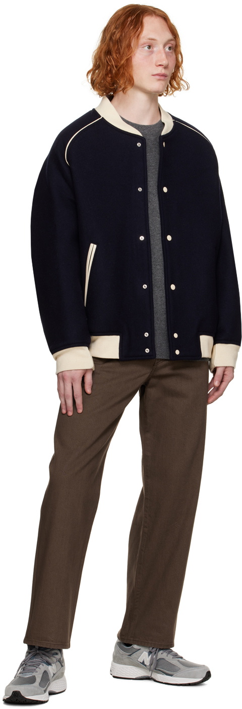 POTTERY Navy Oversized Bomber Jacket