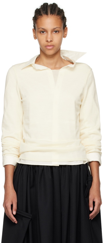 Photo: Comme des Garçons Off-White Rolled Edge Sweater
