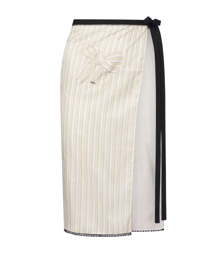 Photo: Prada Embroidered striped wrap skirt