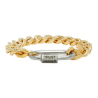 IN GOLD WE TRUST PARIS Gold and Silver Cuban Link Bracelet