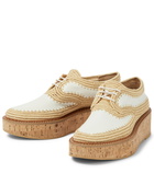 Gabriela Hearst - x Clergerie Louis raffia-trimmed platform Derby shoes