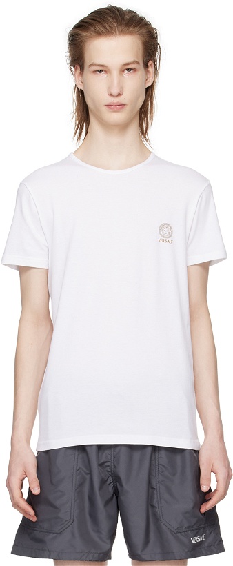 Photo: Versace Underwear White Print T-Shirt