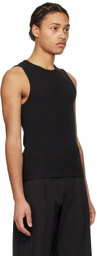 AMOMENTO Black Crewneck Tank Top