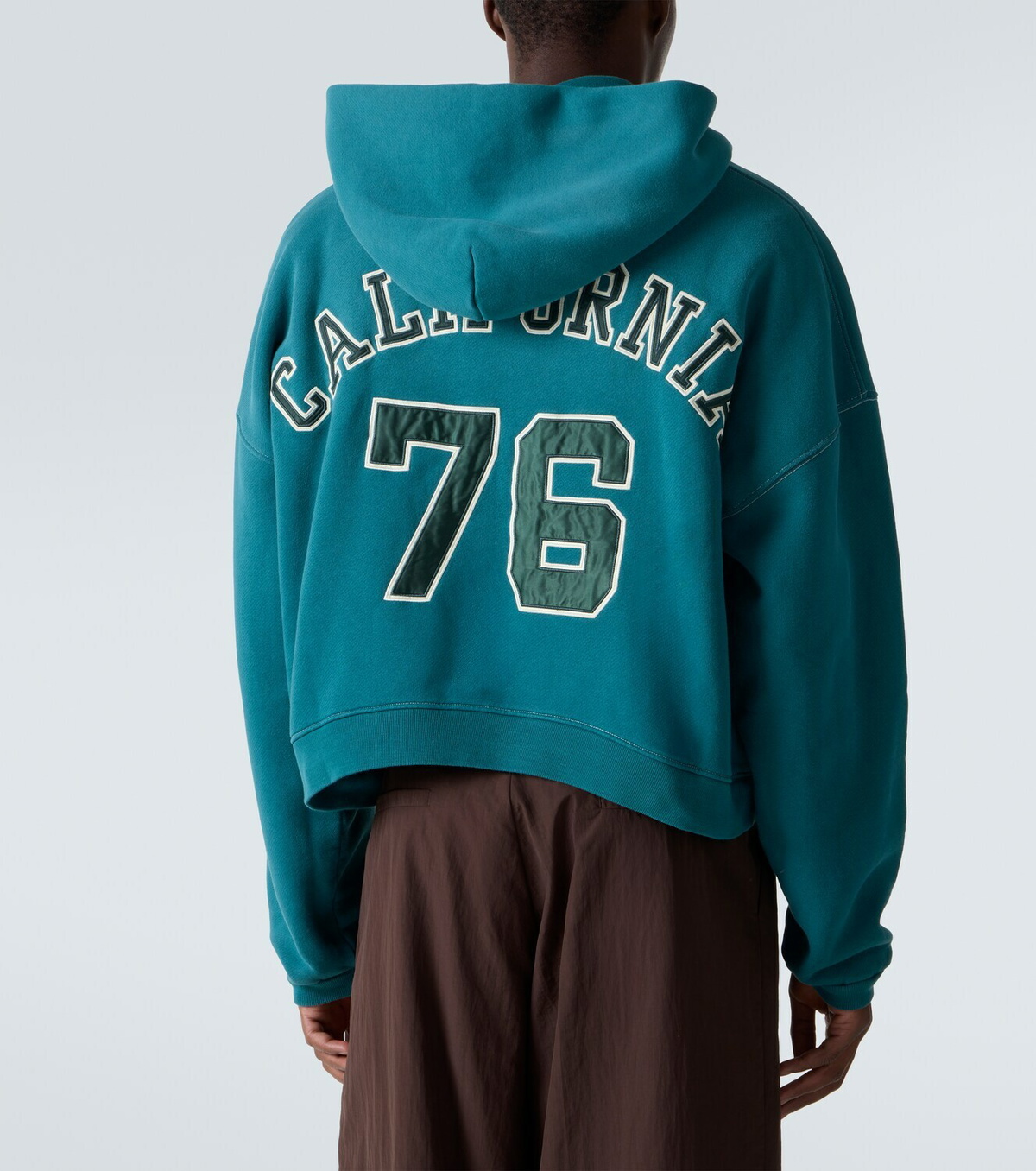 ERL Hooded cotton fleece zip-up sweatshirt