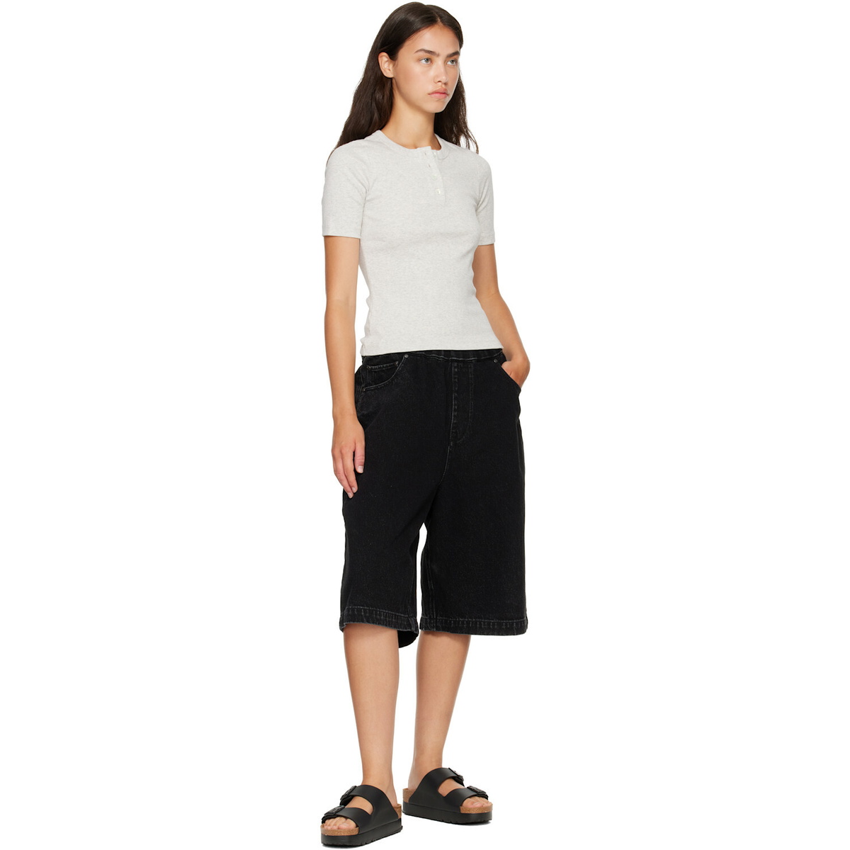 Birkenstock Black Narrow Arizona Flex Platform Birko-Flor Sandals