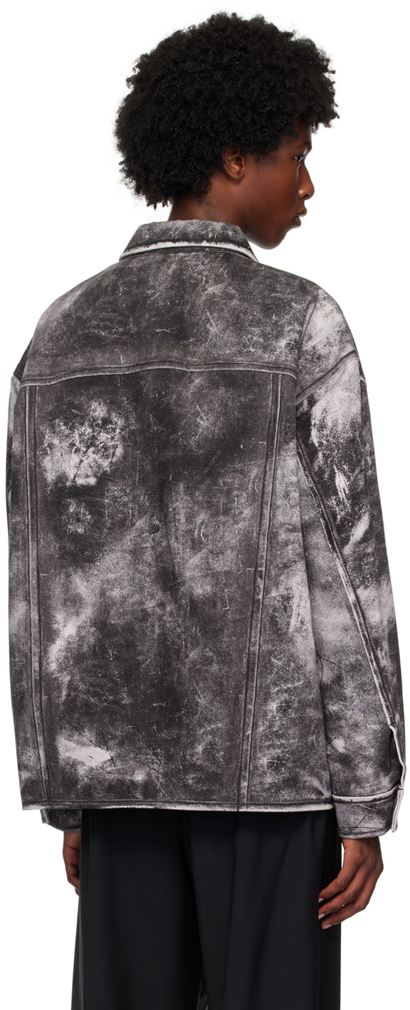 Alexander Wang Black & Gray Oversized Denim Jacket