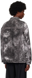 Alexander Wang Black & Gray Oversized Denim Jacket