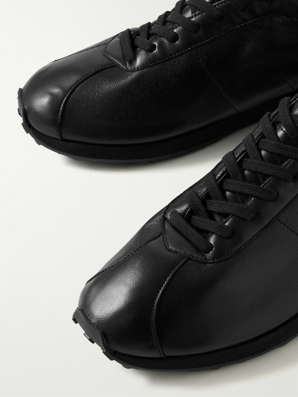 The Row - Mica Leather Sneakers - Black