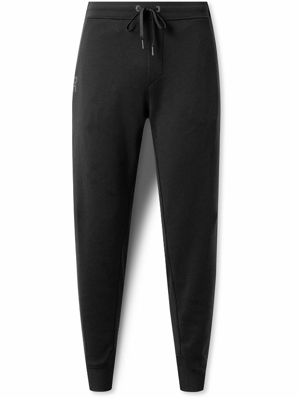 Photo: ON - Slim-Fit Tapered Stretch Recycled-Jersey Sweatpants - Black