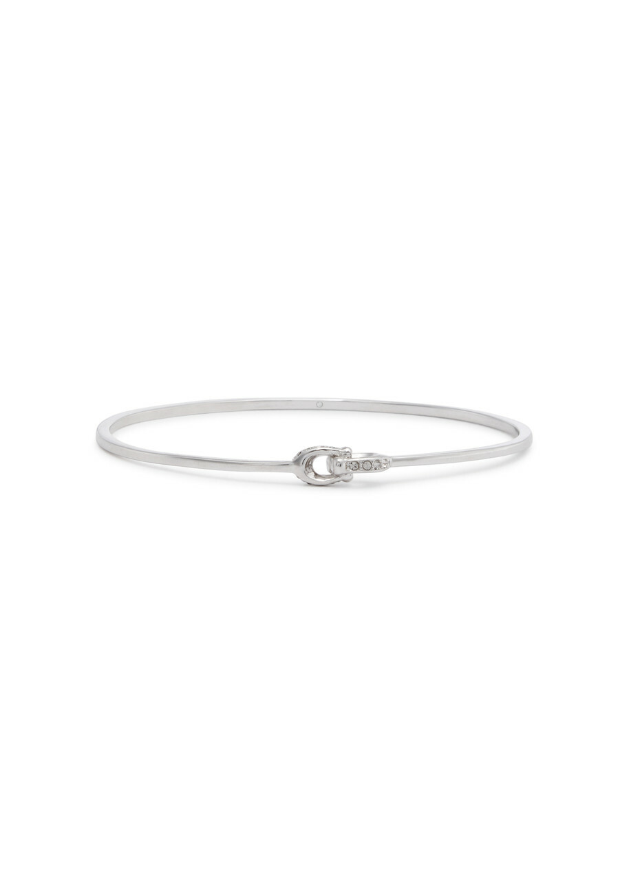 Coach Crystal-embellished C Logo Bracelet - Silver - One Size