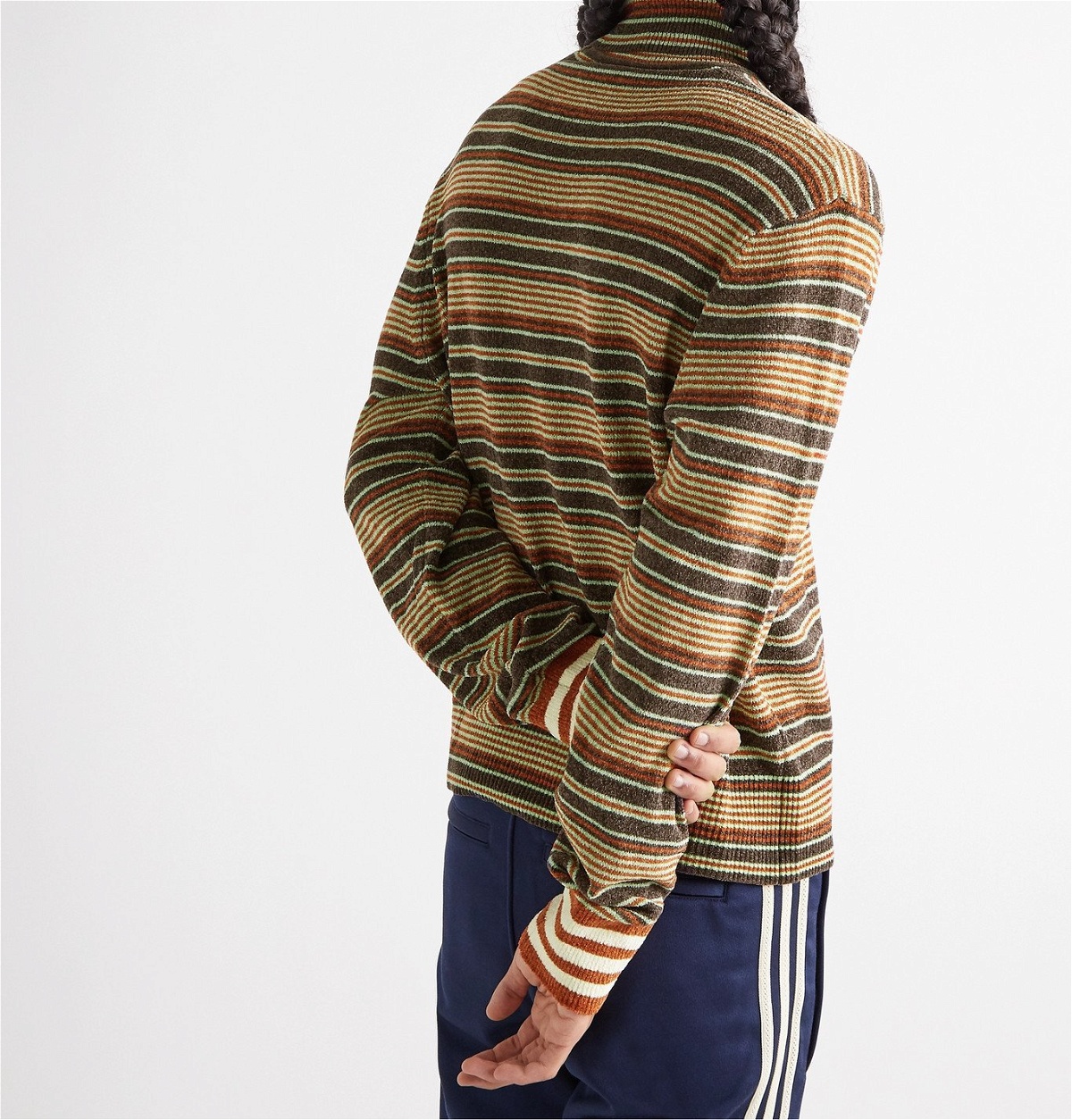 como resultado Recuperar zona adidas Consortium - Wales Bonner Striped Knitted Rollneck Sweater - Multi  adidas Consortium