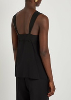 Chloe Lace-trim Silk-georgette top Black