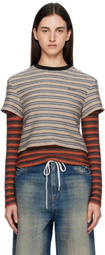 Andersson Bell Beige & Orange Stripe LS T-shirt