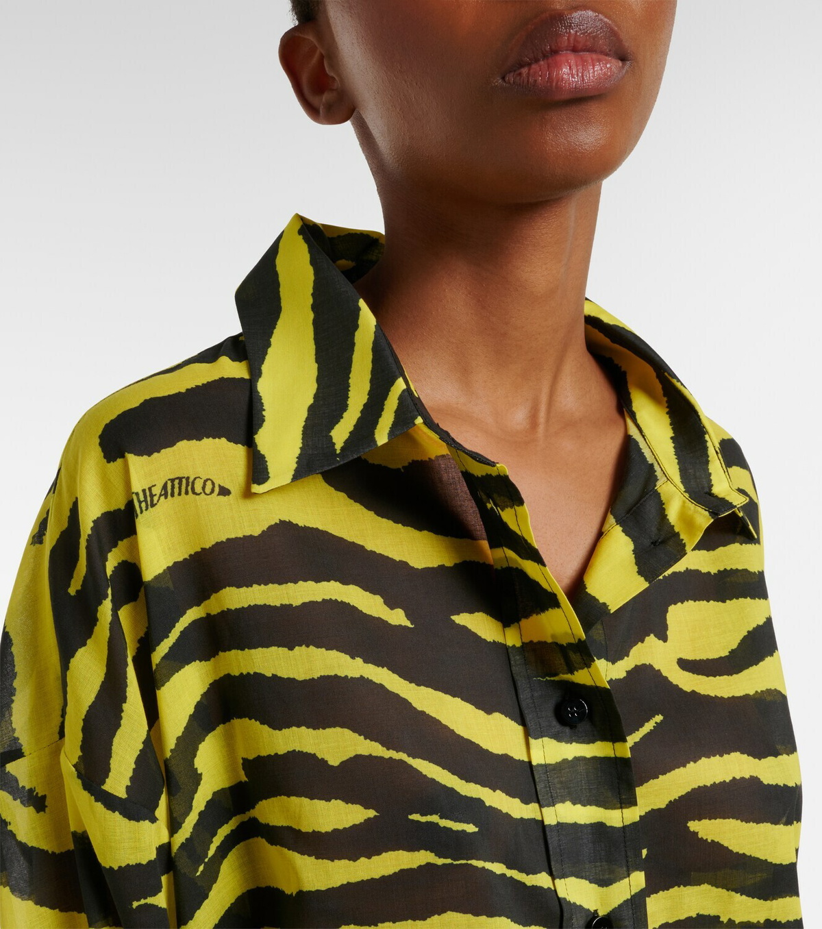 The Attico Animal-print cotton muslin shirt