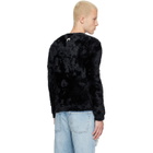 Marine Serre Black Wild Fluffy Knit Crewneck Sweater