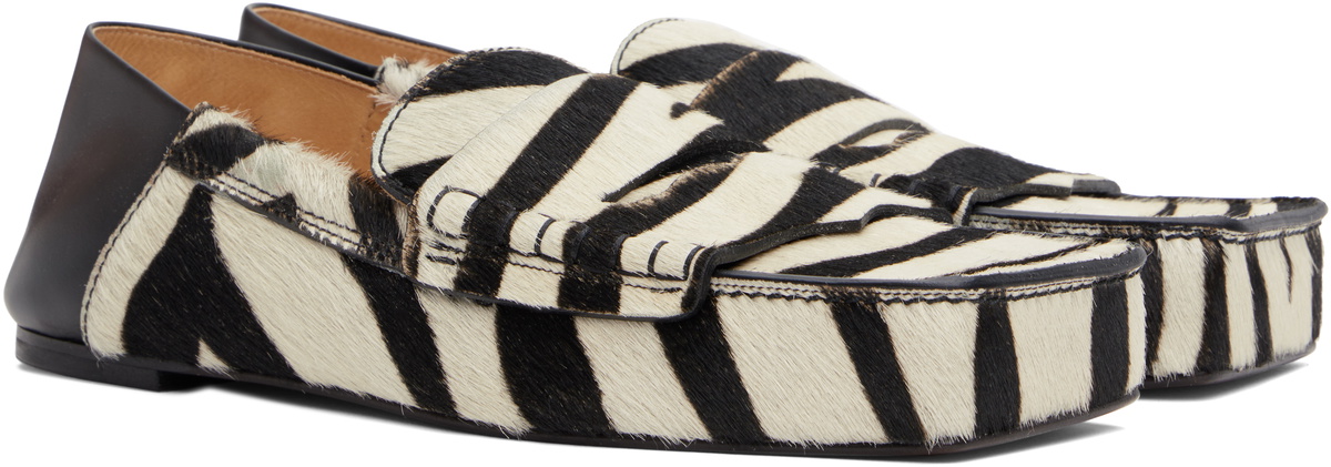 JACQUEMUS White & Black La Casa 'Les Loafers Carré' Loafers JACQUEMUS White & Black La Casa 'Les Loafers Carré' Loafers