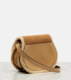 Chloé Marcie Small shearling-trimmed suede crossbody bag