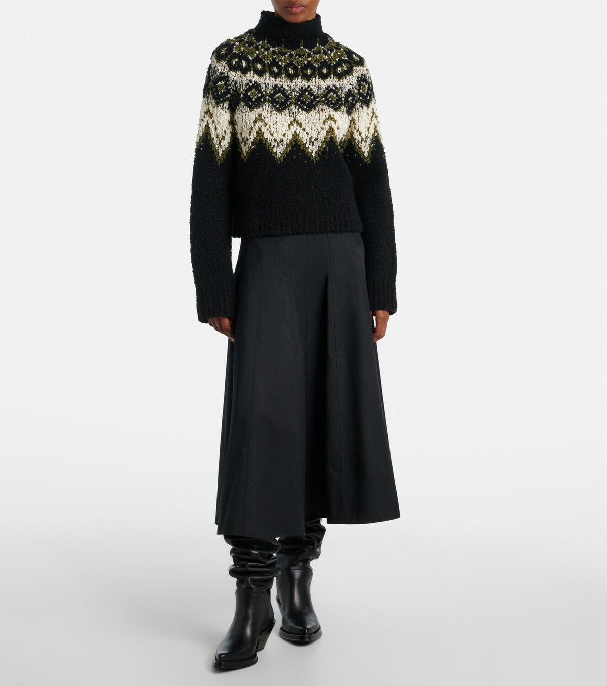 Proenza Schouler Lizzy fair isle cotton turtleneck sweater