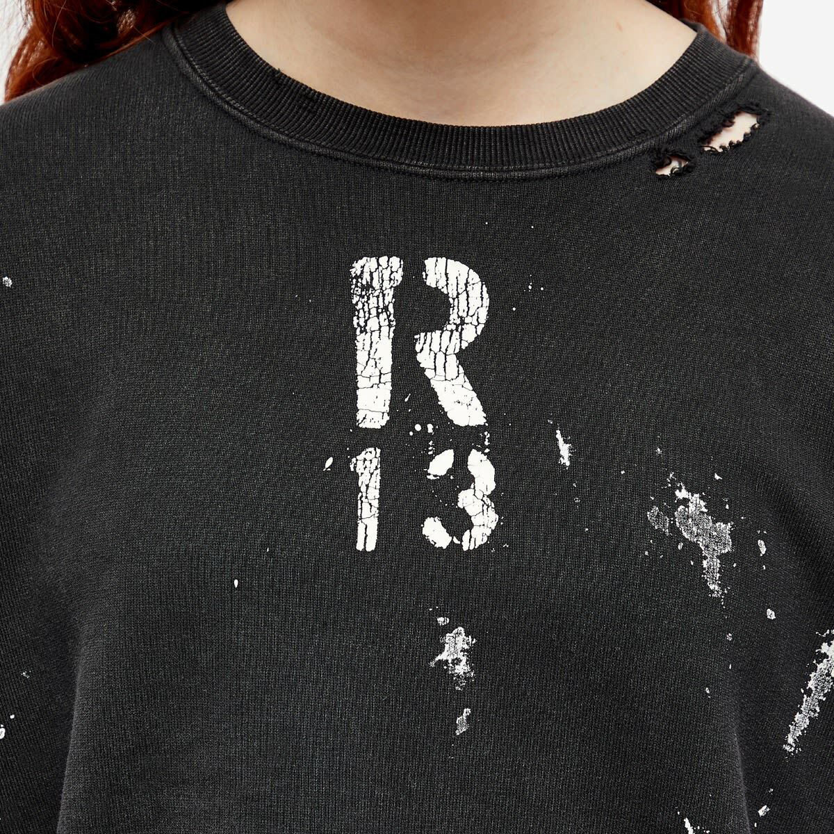 R13 Women's New York Hoodie, Acid Black, S at  Women's