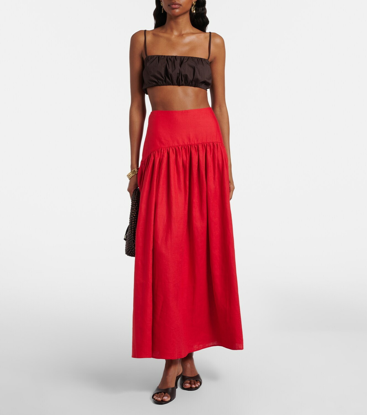 Staud Procida linen maxi skirt