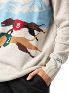 MC2 Saint Barth Man Crewneck Donegal Sweater With St. Moritz Polo Print