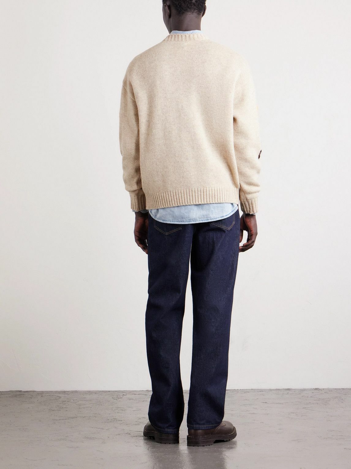 KAPITAL - Peckish Totem Pole Intarsia Wool-Blend Sweater - Neutrals