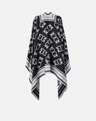 Pinko Jacquard Cape With Monogram Logo Black/Cream