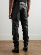 SAINT LAURENT - Tapered Leather Trousers - Black
