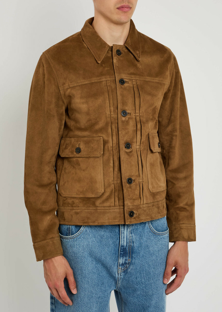 Officine Générale Lazlo Suede Jacket Brown