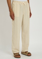 Les Deux Houston Stripe Cotton-blend Trousers Ecru